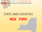 New York- State Boundary and Counties in PowerPoint Vector