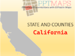 California – State Boundary and Counties in PowerPoint Vector