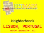 Lisbon, Portugal - Neighborhoods in PowerPoint Vector