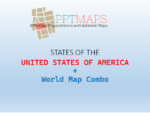 USA – Country and State Boundaries in different projections plus a World Map